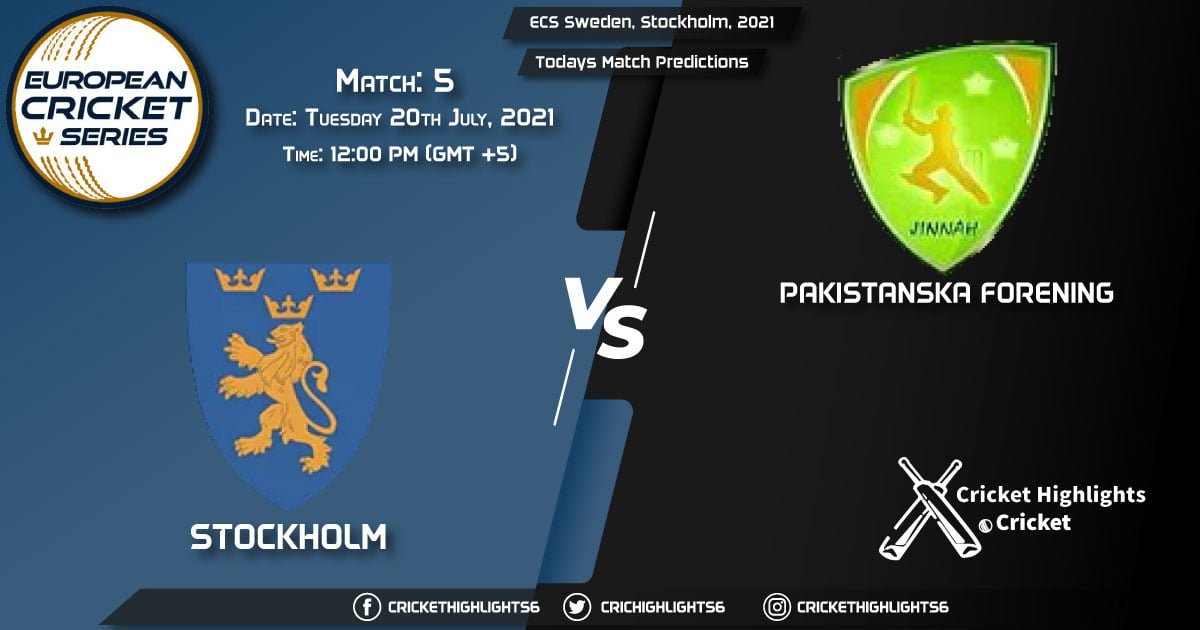 ECS Sweden, Stockholm, 2021, Match 5 STO vs PF, Playing 11 & Today's Match Predictions