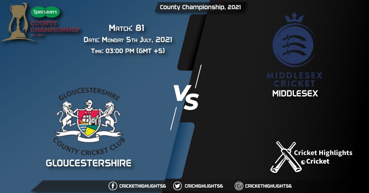 GLO vs MID, Live Scorecard, Match 81, July 5, 2021, Live Cricket Score, County Championship, 2021