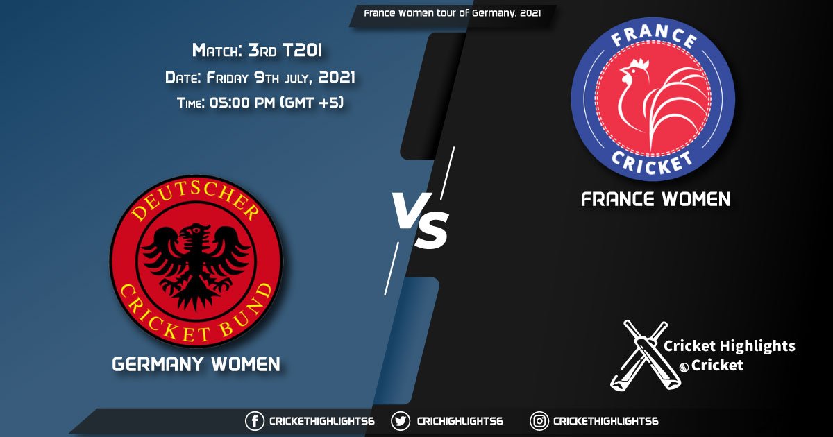 GR-W vs FR-W, Live Scorecard, Match 3rd T20I July 9, 2021, Live Cricket Score, France Women tour of Germany, 2021