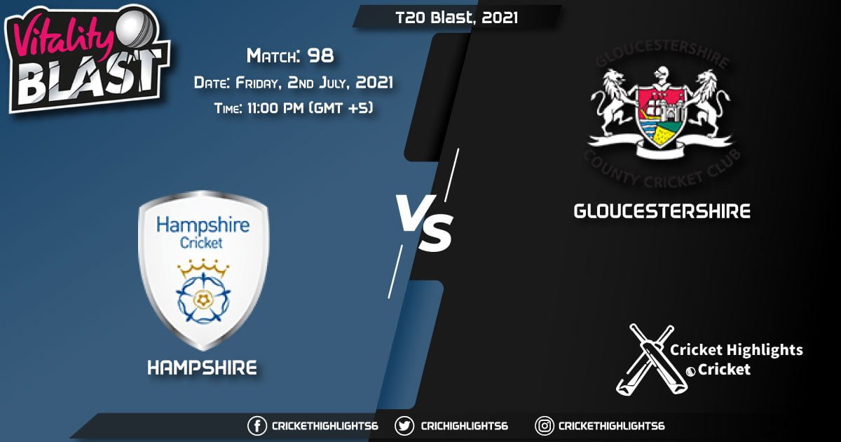 HAM vs GLO, Live Scorecard, Match 98, July 2, 2021, Live Cricket Score, T20 Blast, 2021