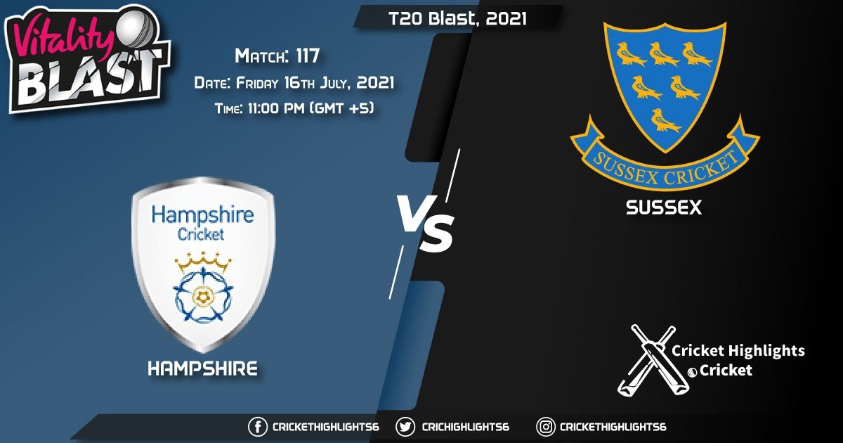 HMA vs SUS Live Scorecard, Match 117, July 16, 2021, Live Cricket Score, T20 Blast, 2021