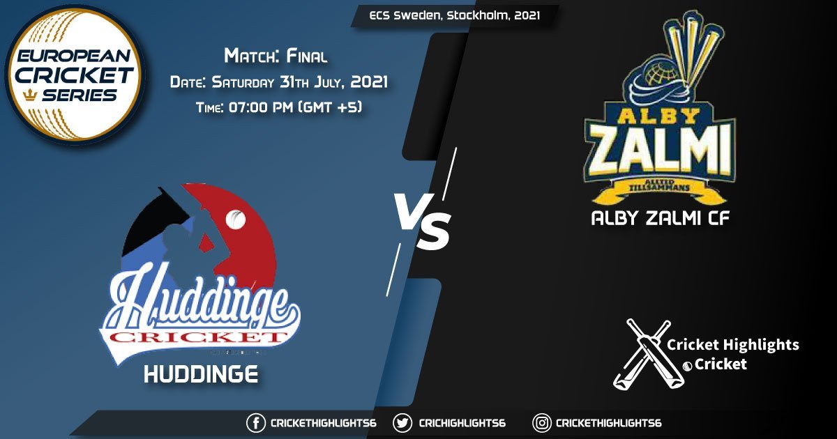 HUD vs ALZ, Live Scorecard, Match Final, July 31, 2021, Live Cricket Score, ECS Sweden, Stockholm, 2021