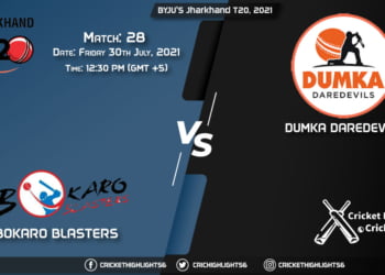 Jharkhand T20, 2021 Live Match 28, BOK vs DUM LIVE Streaming for free, When, Where, How to Watch