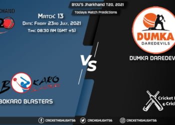 Jharkhand T20, 2021, Match 13 BOK vs DUM, Playing 11 & Today's Match Predictions
