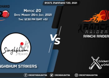 Jharkhand T20, 2021, Match 20 SIN vs RAN, Playing 11 & Today's Match Predictions