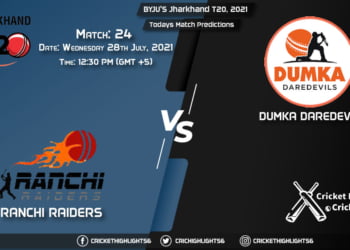 Jharkhand T20, 2021, Match 24 RAN vs DUM, Playing 11 & Today's Match Predictions
