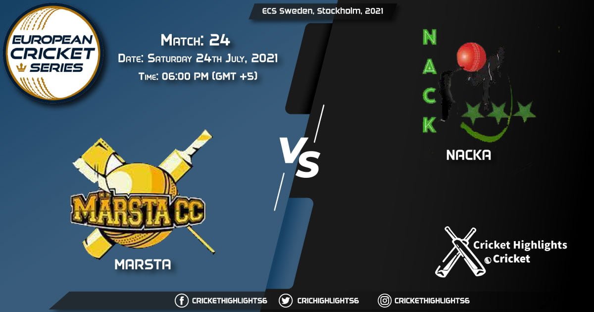 MAR vs NAC, Live Scorecard, Match 24, July 24, 2021, Live Cricket Score, ECS Sweden, Stockholm, 2021