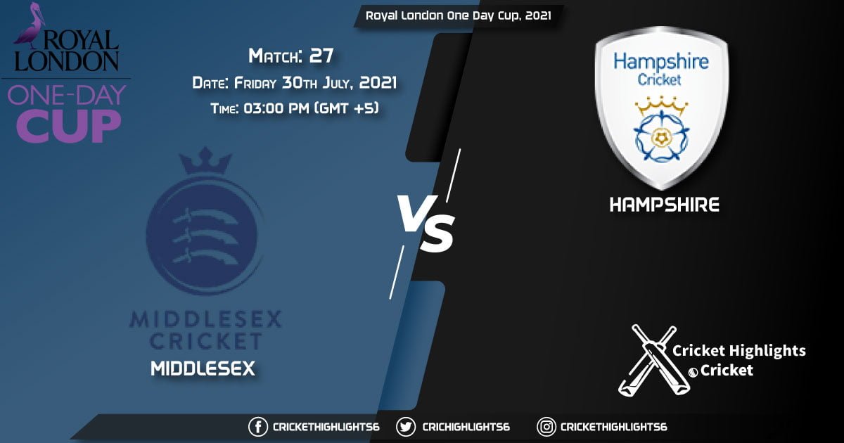 MID vs HAM, Live Scorecard, Match 27, July 30, 2021, Live Cricket Score, Royal London One-Day Cup, 2021