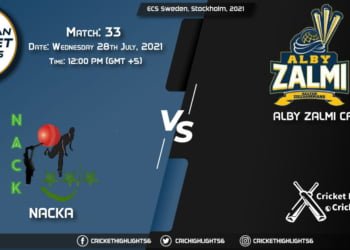 NAC vs ALZ, Live Scorecard, Match 33, July 28, 2021, Live Cricket Score, ECS Sweden, Stockholm, 2021