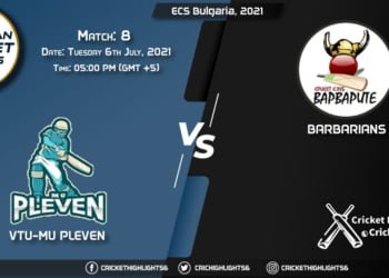 PLE vs BAR, Live Scorecard, Match 8, July 6, 2021, Live Cricket Score, ECS Bulgaria, 2021