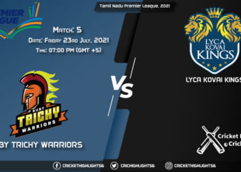 RTW vs LKK, Live Scorecard, Match 5, July 23, 2021, Live Cricket Score, Tamil Nadu Premier League, 2021