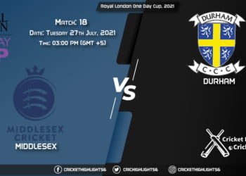 Royal London One-Day Cup, 2021 Live Match 18, MID vs DUR LIVE Streaming for free, When, Where, How to Watch