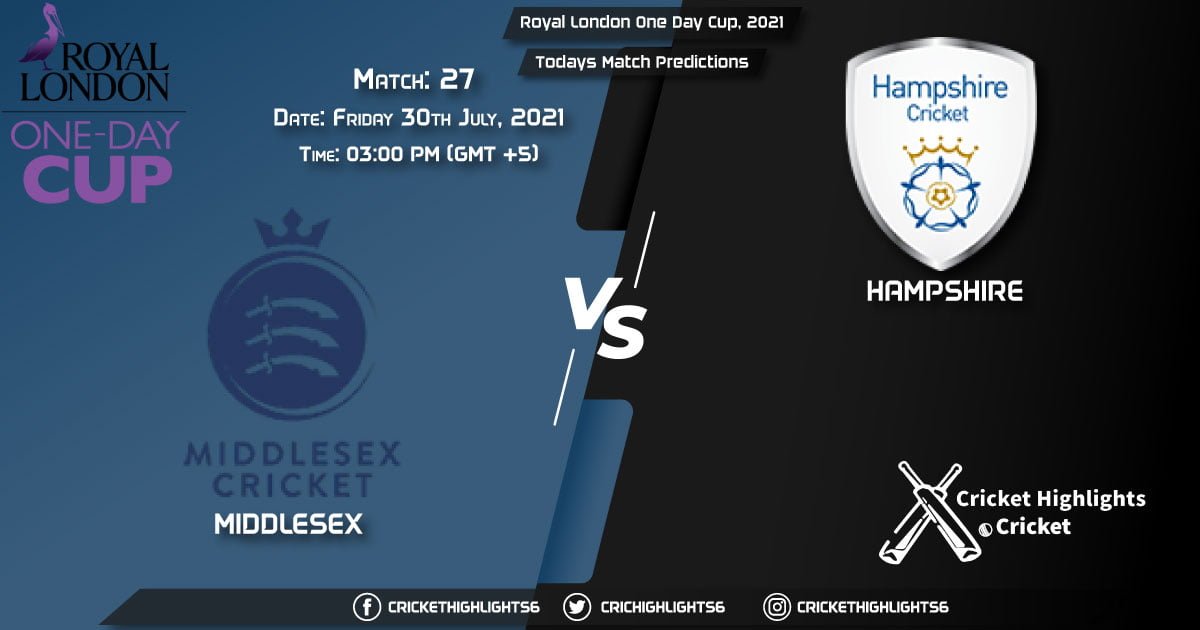 Royal London One-Day Cup, 2021, Match 27: MID vs HAM, Playing 11 & Today's Match Predictions