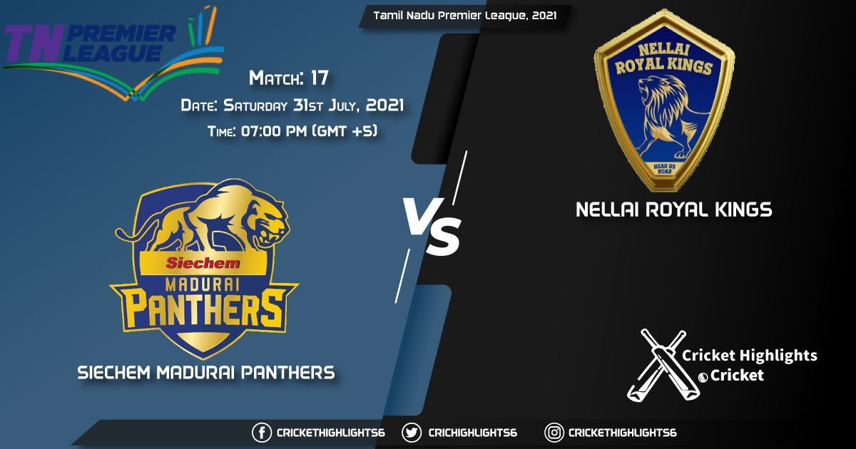 SMP vs NRK, Live Scorecard, Match 17, July 31, 2021, Live Cricket Score, Tamil Nadu Premier League, 2021
