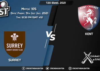 SUR vs KET, Live Scorecard, Match 105, July 9, 2021, Live Cricket Score, T20 Blast, 2021