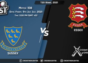 SUS vs ESS, Live Scorecard, Match 108, July 9, 2021, Live Cricket Score, T20 Blast, 2021