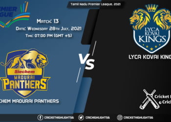 Tamil Nadu Premier League, 2021 Live Match 13, SMP vs LKK LIVE Streaming for free, When, Where, How to Watch
