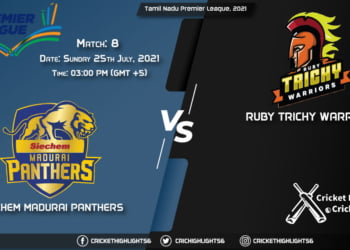 Tamil Nadu Premier League, 2021, Match 8 SMP vs RTW, Playing 11 & Today's Match Predictions