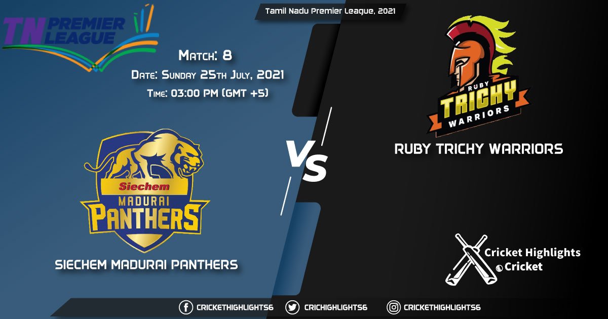 Tamil Nadu Premier League, 2021, Match 8 SMP vs RTW, Playing 11 & Today's Match Predictions