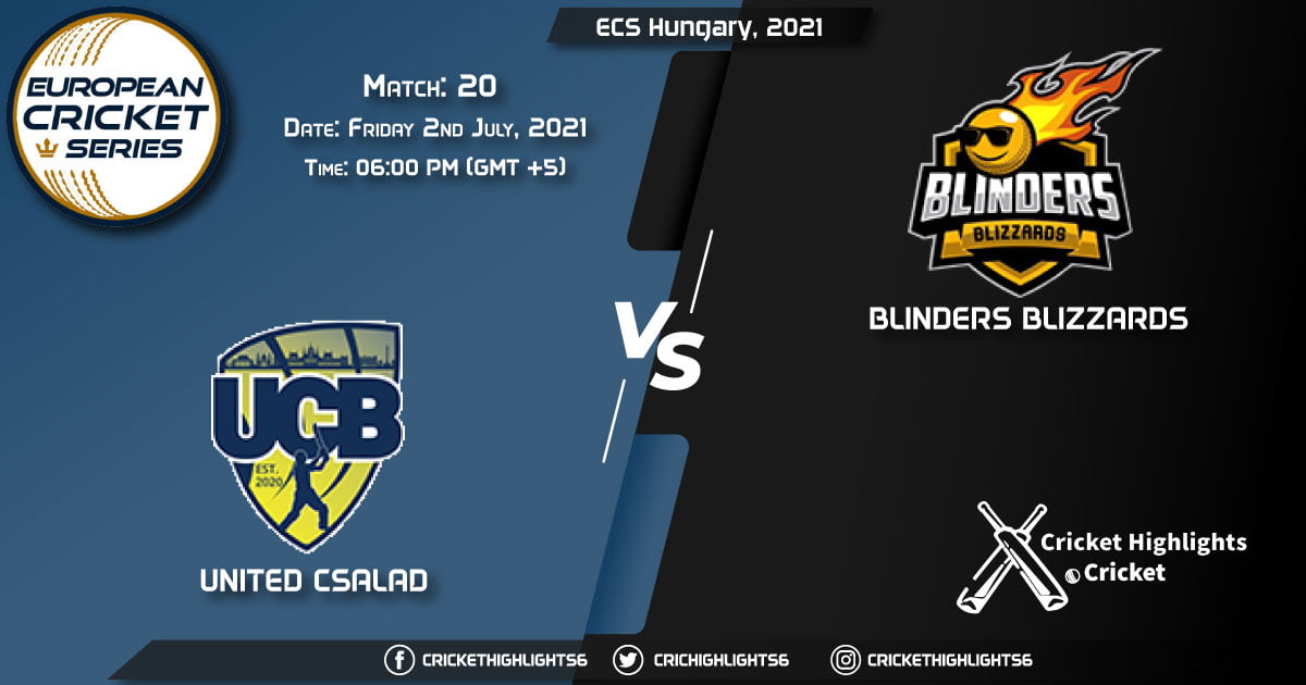 UCB vs BLB, Live Scorecard, Match 20, July 2, 2021, Live Cricket Score, ECS Hungary, 2021