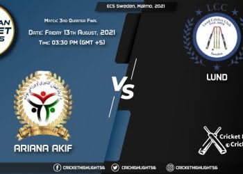 AF vs LND, Live Scorecard, Match 3rd Quarter Final, August 13, 2021, Live Cricket Score, ECS Sweden, Malmo, 2021