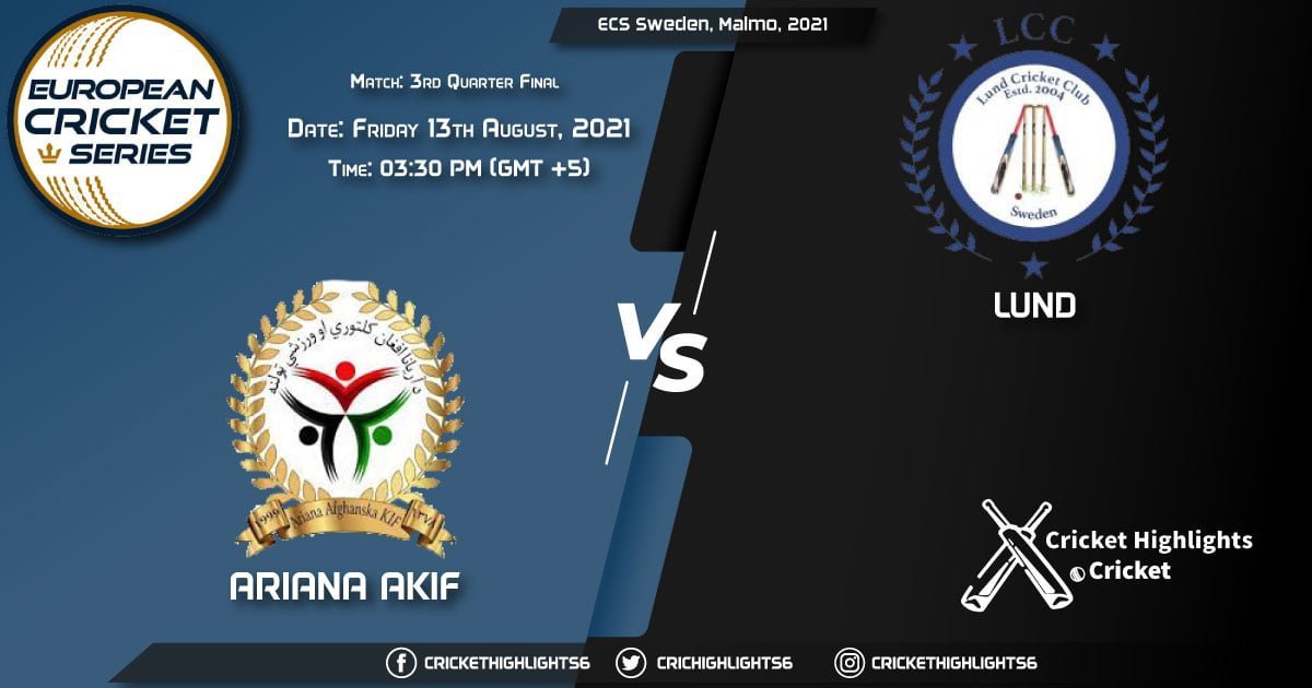 AF vs LND, Live Scorecard, Match 3rd Quarter Final, August 13, 2021, Live Cricket Score, ECS Sweden, Malmo, 2021