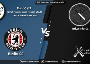 BER vs BRI, Live Scorecard, Match 27, August 23, 2021, Live Cricket Score, ECS Germany, Dresden, 2021