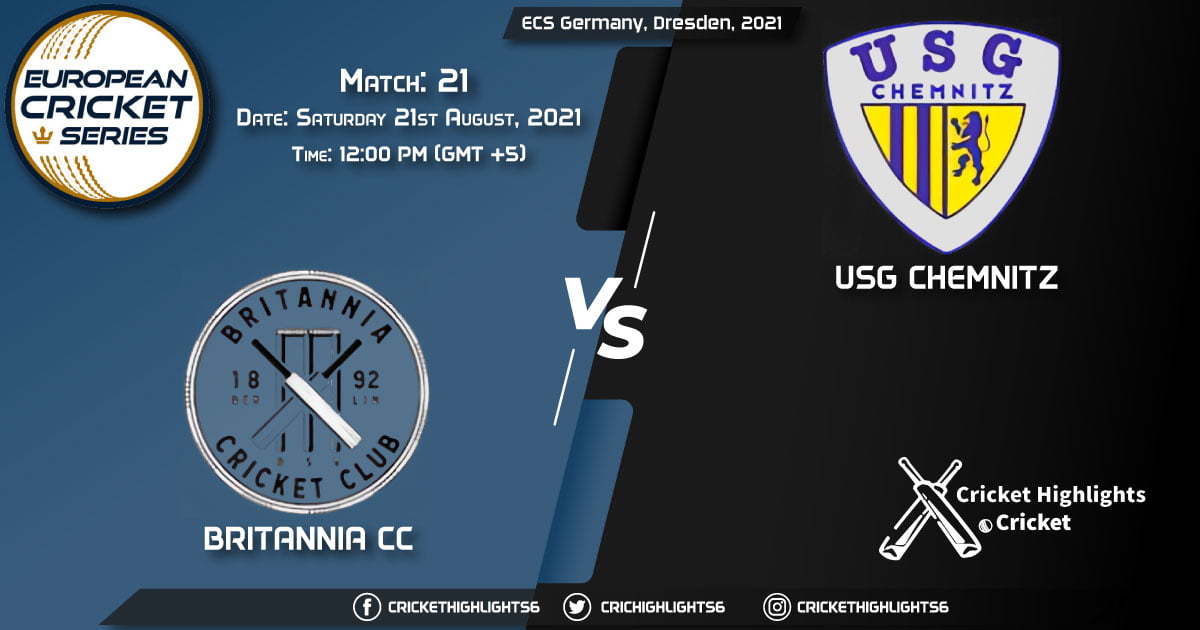 BRI vs USGC, Live Scorecard, Match 21, August 21, 2021, Live Cricket Score, ECS Germany, Dresden, 2021