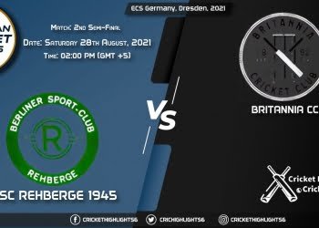 BSCR vs BRI, Live Scorecard, Match 2nd Semi Final, August 28, 2021, Live Cricket Score, ECS Germany, Dresden, 2021