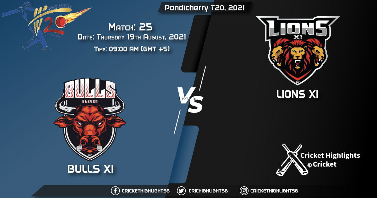 BUL vs LIO, Live Scorecard, Match 25, August 19, 2021, Live Cricket Score, Pondicherry T20, 2021