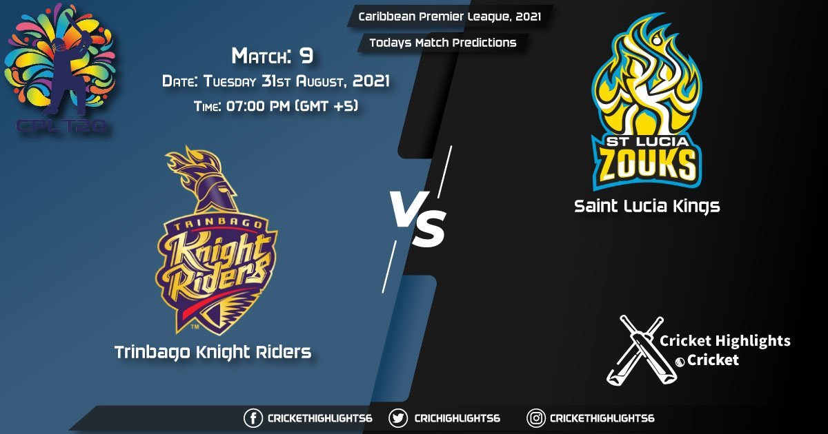 Caribbean Premier League, 2021, Match 9 TKR vs SLK, Playing 11 & Today's Match Predictions