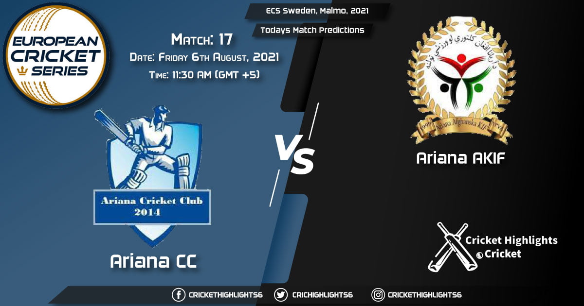 ECS Sweden, Malmo, 2021, Match 17 ARI vs AF, Playing 11 & Today's Match Predictions