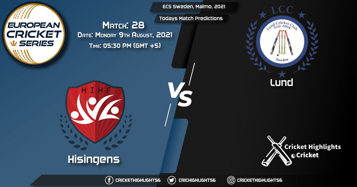 ECS Sweden, Malmo, 2021, Match 28 HSG vs LND, Playing 11 & Today's Match Predictions