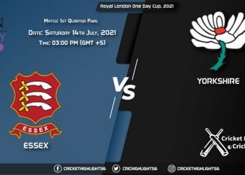 ESS vs YOR, Live Scorecard, Match 1st Quarter Final, August 14, 2021, Live Cricket Score, Royal London One-Day Cup, 2021