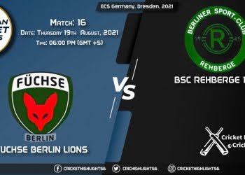 FBL vs BSCR, Live Scorecard, Match 16, August 19, 2021, Live Cricket Score, ECS Germany, Dresden, 2021