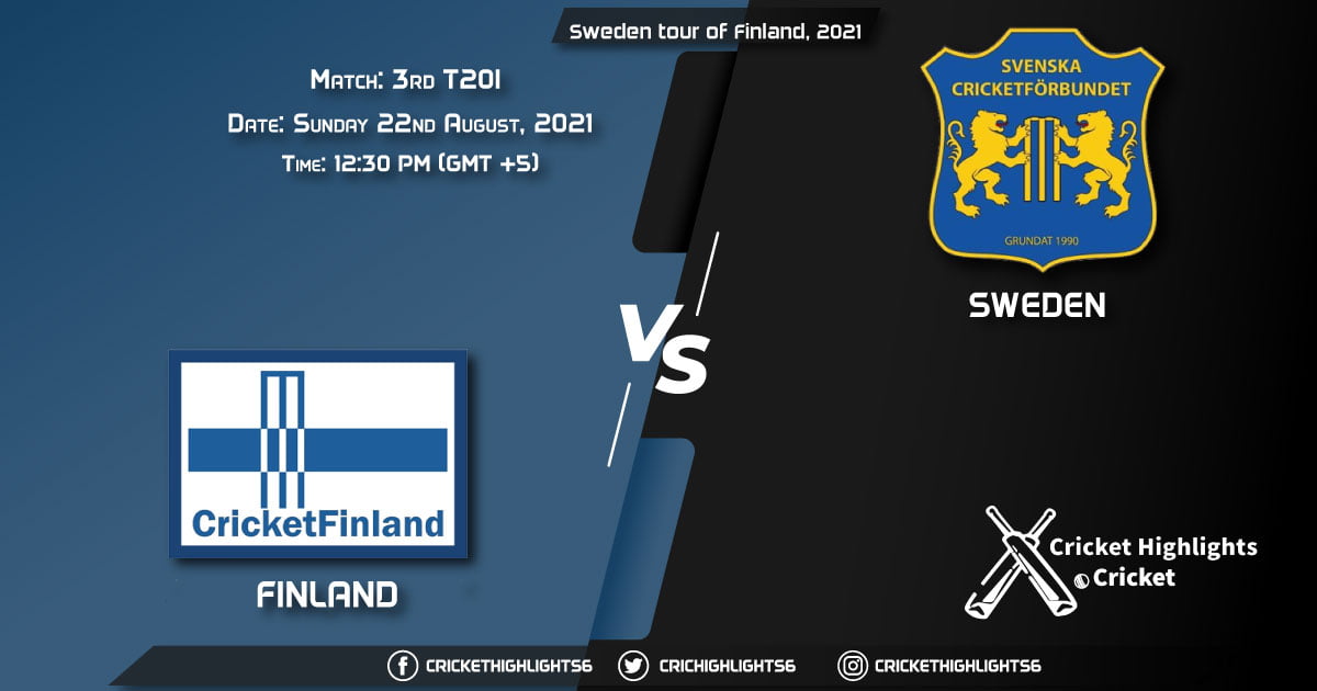 FIN vs SWE, Live Scorecard, Match 3rd T20I, August 22, 2021, Live Cricket Score, Sweden tour of Finland, 2021