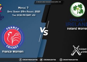 FR-W vs IR-W Live Score Match 7th, Playing 11 Live Match Today, August 29, 2021, ICC Women’s World Twenty20 Europe Qualifier, 2021