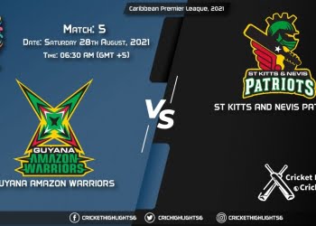 GAW vs SNP, Live Scorecard, Match 5, August 28, 2021, Live Cricket Score, Caribbean Premier League, 2021