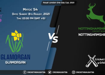 GLA vs NOT, Live Scorecard, Match 54, August 8, 2021, Live Cricket Score, Royal London One-Day Cup, 2021