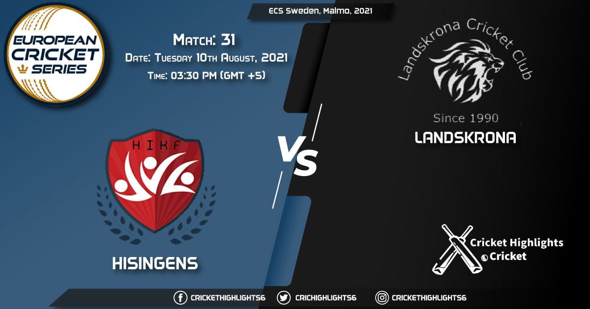HSG vs LAN, Live Scorecard, Match 31, August 10, 2021, Live Cricket Score, ECS Sweden, Malmo, 2021