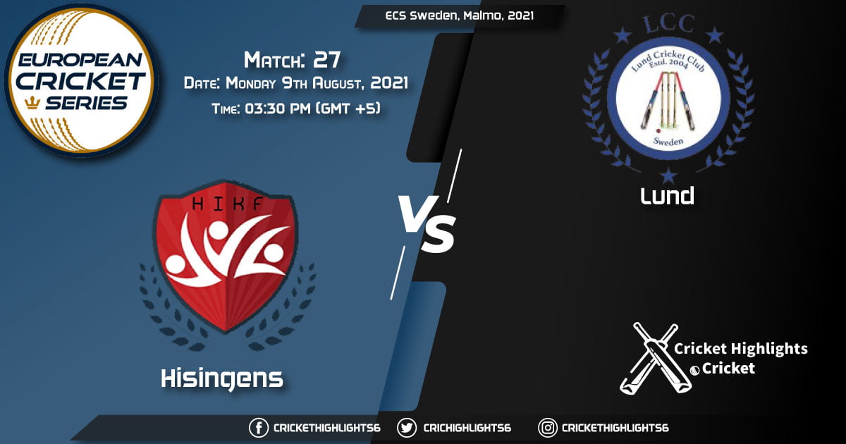 HSG vs LND, Live Scorecard, Match 27, August 9, 2021, Live Cricket Score, ECS Sweden, Malmo, 2021