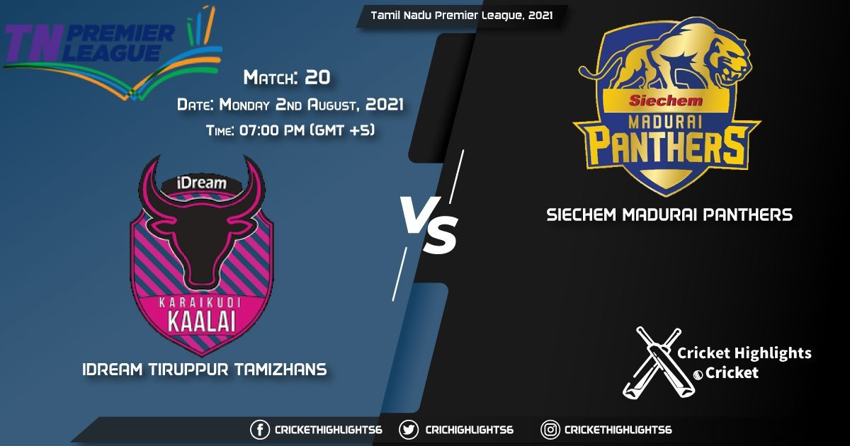 ITT vs SMP, Live Scorecard, Match 20, August 2, Live Cricket Score, Tamil Nadu Premier League, 2021