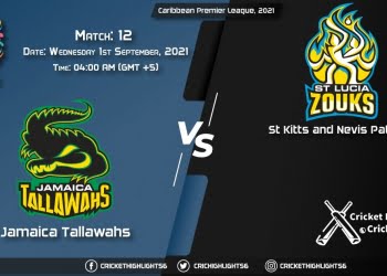 JAM vs SKN Live Score Match 12, Playing 11 Live Match Today, September 1, 2021, Caribbean Premier League, 2021