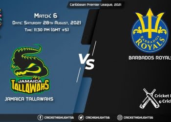 JT vs BR, Live Scorecard, Match 6, August 28, 2021, Live Cricket Score, Caribbean Premier League, 2021