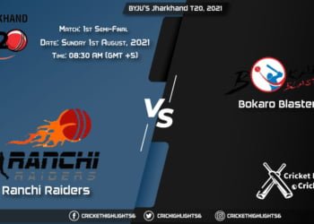 Jharkhand T20, 2021, Live Match 1st Semi-Final, RAN vs BOK, LIVE Streaming for free, When, Where, How to Watch