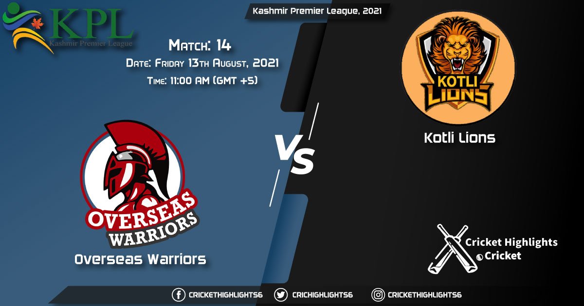 Kashmir Premier League, 2021 Live Match 14, OW vs KL LIVE Streaming for free, When, Where, How to Watch