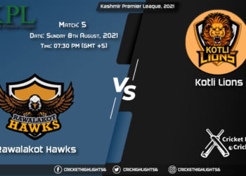 Kashmir Premier League, 2021 Live Match 5, RH vs KL LIVE Streaming for free, When, Where, How to Watch