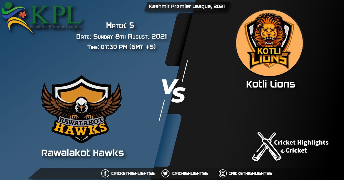 Kashmir Premier League, 2021 Live Match 5, RH vs KL LIVE Streaming for free, When, Where, How to Watch