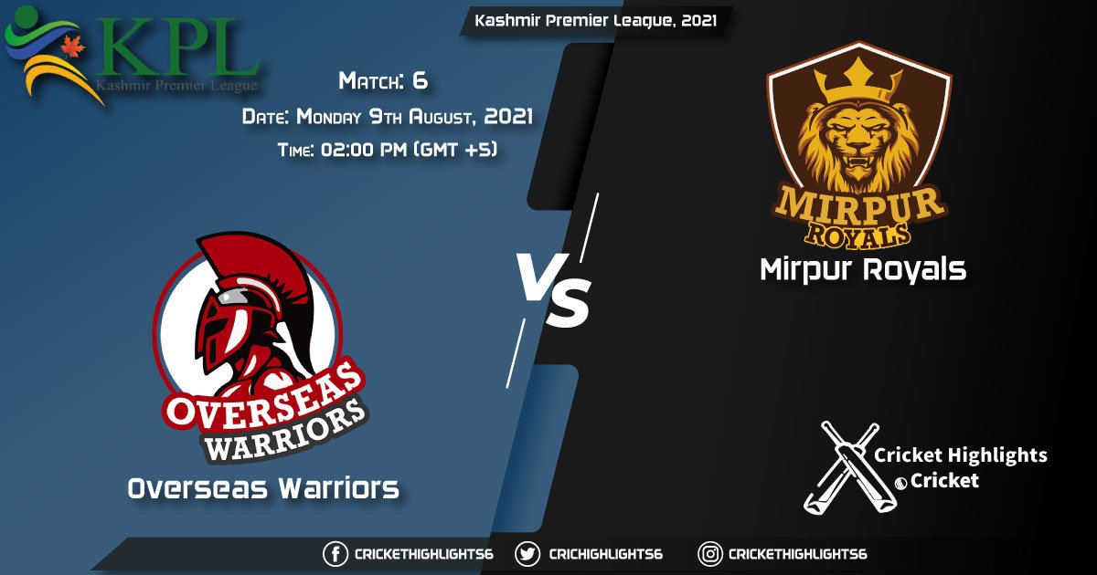 Kashmir Premier League, 2021 Live Match 6, OW vs MR LIVE Streaming for free, When, Where, How to Watch