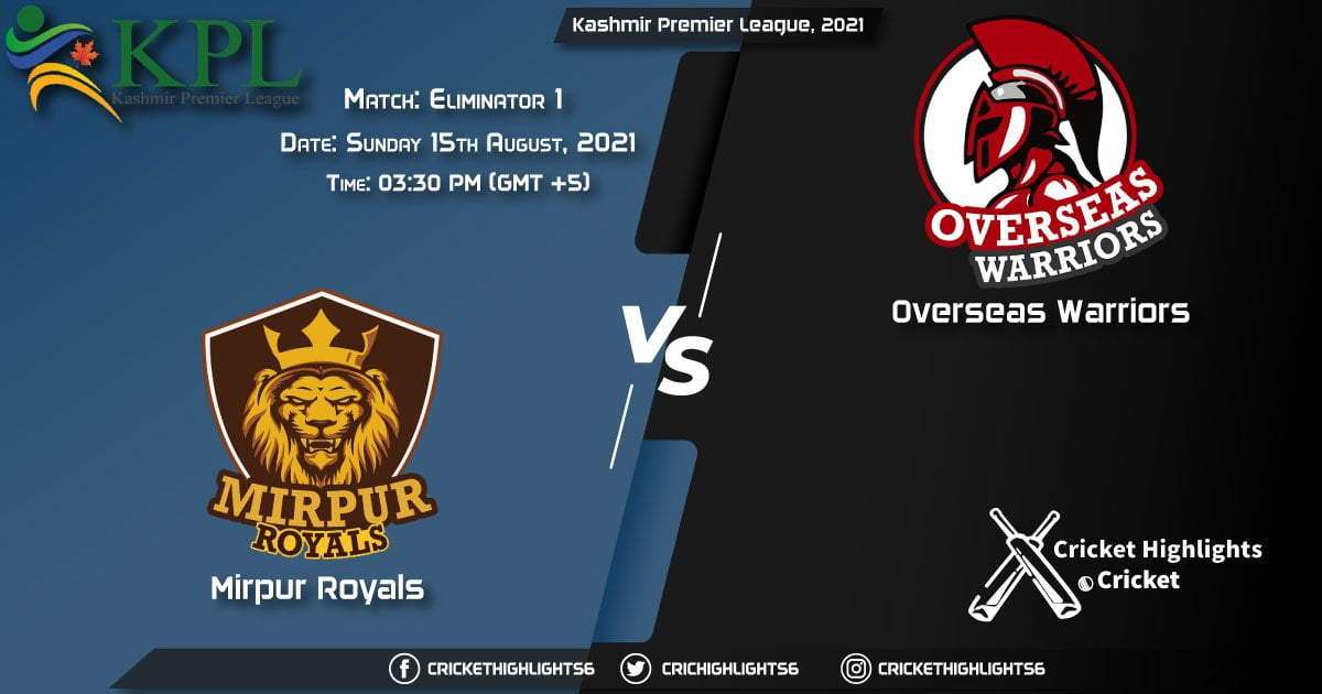 Kashmir Premier League, 2021 Live Match Eliminator 1, MR vs OW LIVE Streaming for free, When, Where, How to Watch